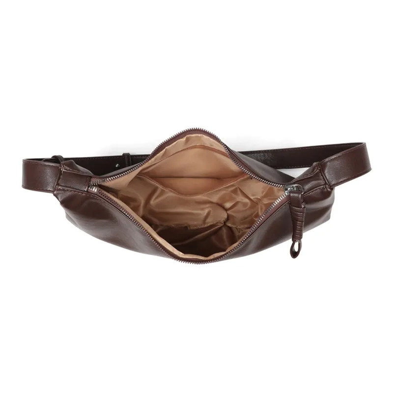 PT'SON Synthetic Leather Dumpling Bag, Crossbody Bag, Shoulder Bag Women's Black/Coffee-8