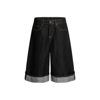 GBXM Denim Shorts Unisex Washed Black