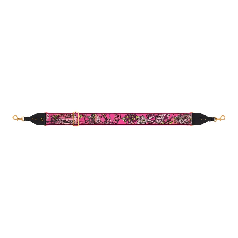 DIOR Embroidered Cow Leather Patchwork Bag Straps Women's Peach Pink-1