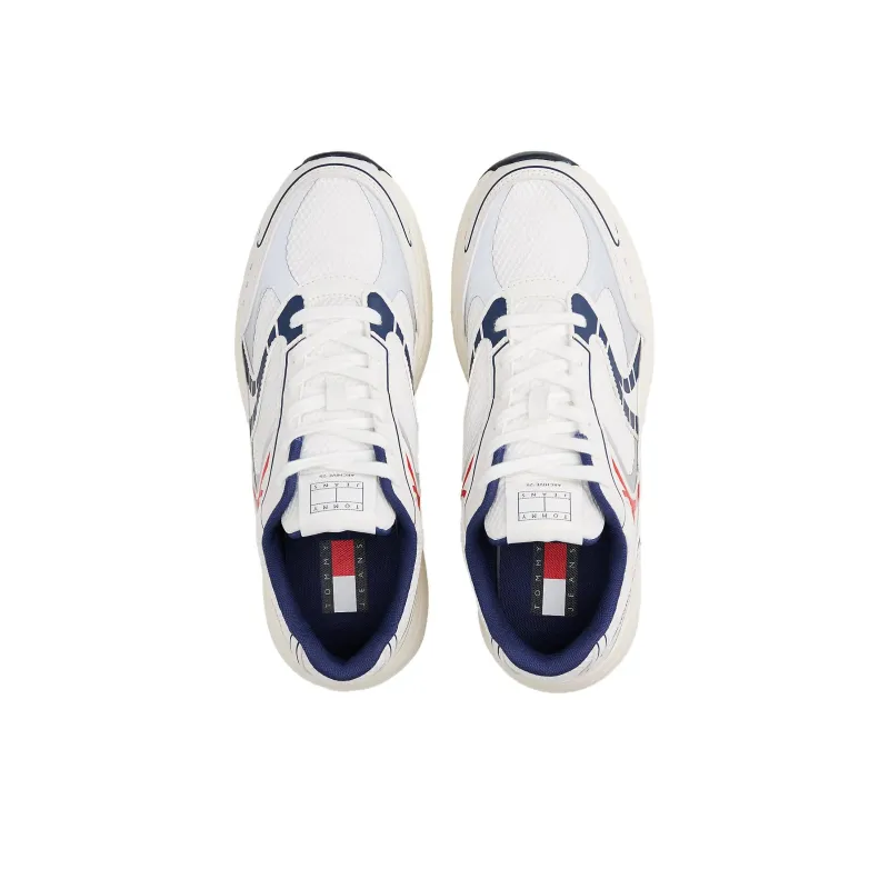 Tommy Hilfiger Trainers Low Top Casual Shoes Men's White Blue-3