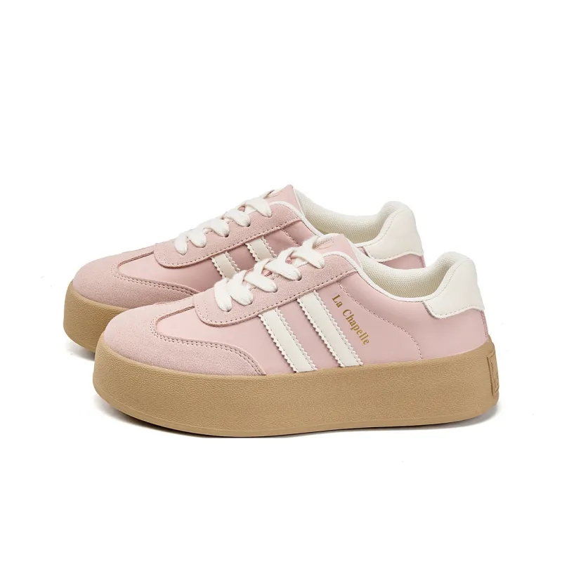 La Chapelle Slip Resistant, Abrasion Resistant, Lightweight, Breathable Low Top Skateboard Shoes Women's Pink-2