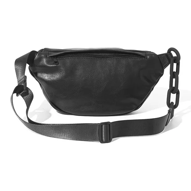VIHUS Leather Crossbody Bag, Shoulder Bag Unisex Black-3