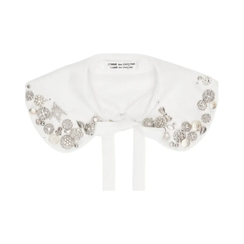 CDG Polyester, Crystal, Faux Pearl Shawls Women's White-1