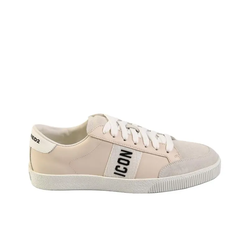 DSQUARED 2 Low Top Skateboard Shoes Men's Ivory White-1