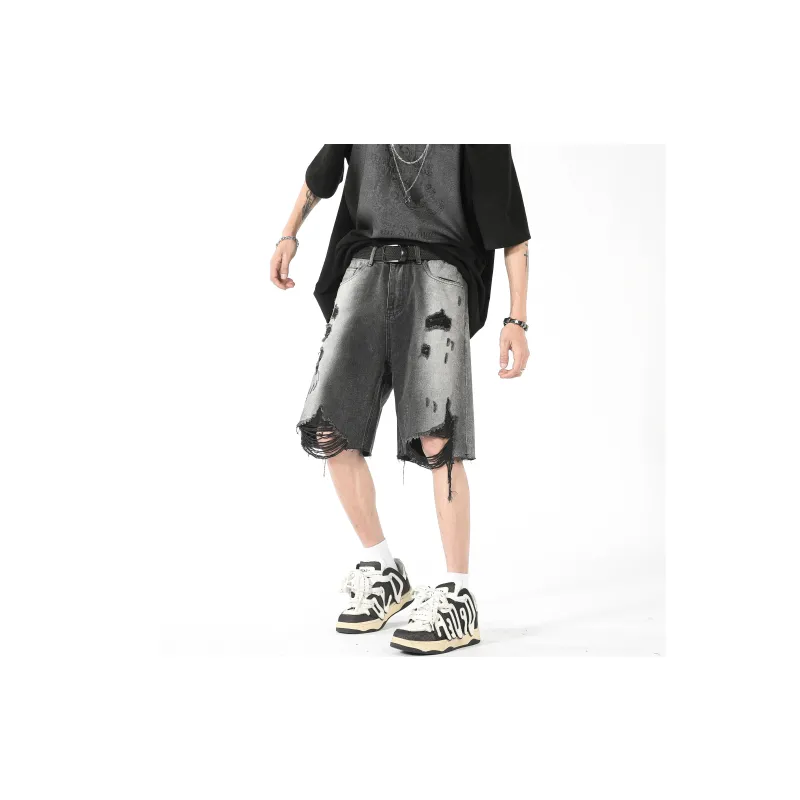 Dnnnn Denim Shorts Unisex Black-0