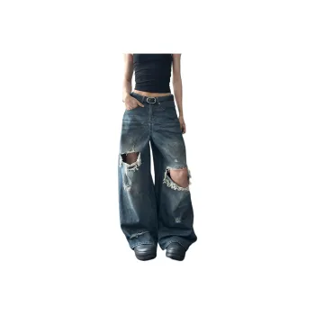 NEVER RULE Jeans Unisex Dirty Blue