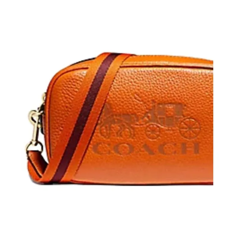 COACH Jes Leather Camera Bag, Fanny Pack, Crossbody Bag, Shoulder Bag Trumpets Women's Orange-1