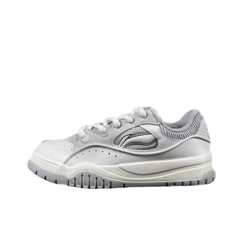 LiNing Sports Life Collection Anti Slip Wear Resistant Low Top Skateboard Shoes Men's Gray-0