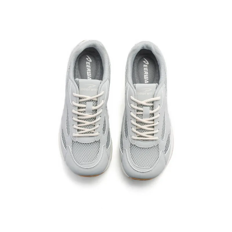 DEERWAY Height Increasing Abrasion Resistant Lightweight Low Top Casual Shoes Women's Blue Gray-3
