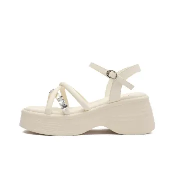 JOSINY Beach Sandals Women's Black/Ecru