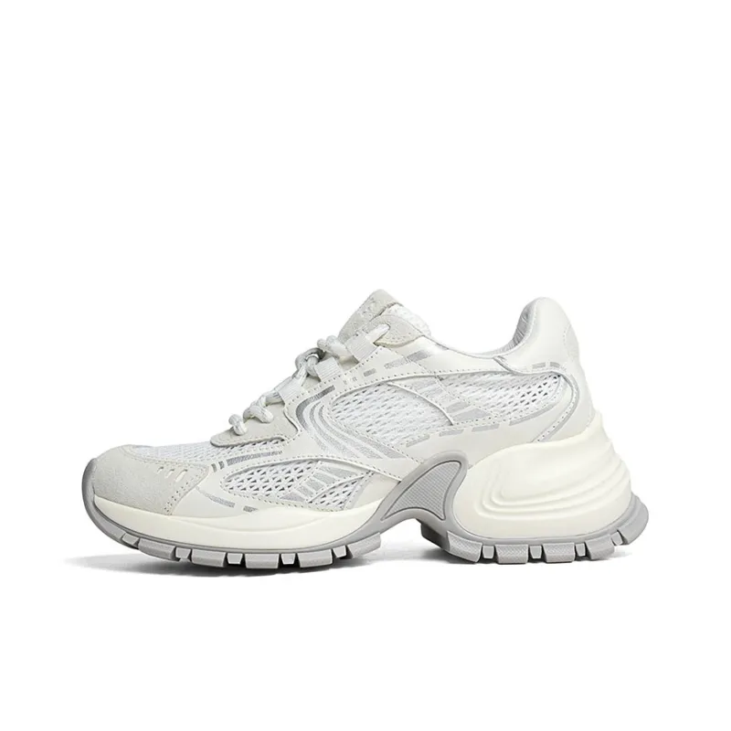 RED DRAGONFLY Height Increasing Abrasion Resistant Slip Resistant Low Top Chunky Sneakers Women's-0