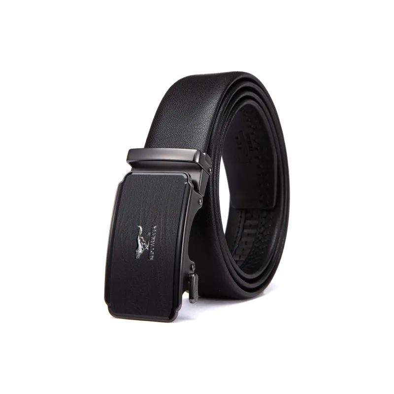 SEPTWOLVES Split Cow Leather With Transferred Pattern Leather Belts Men's Width 3.5cm-0