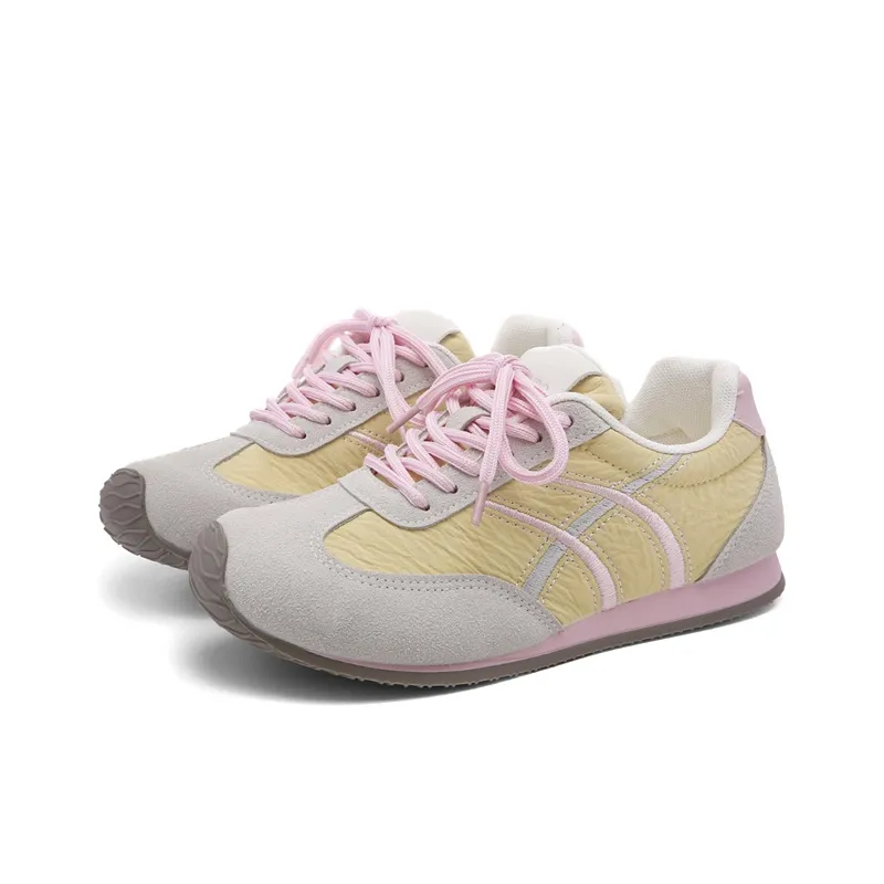 The New Age Family Low Top Skateboard Shoes Women's Yellow Pink-1