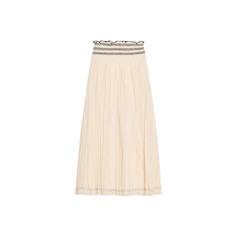 ZARA Casual Long Skirts Women's Beige-1