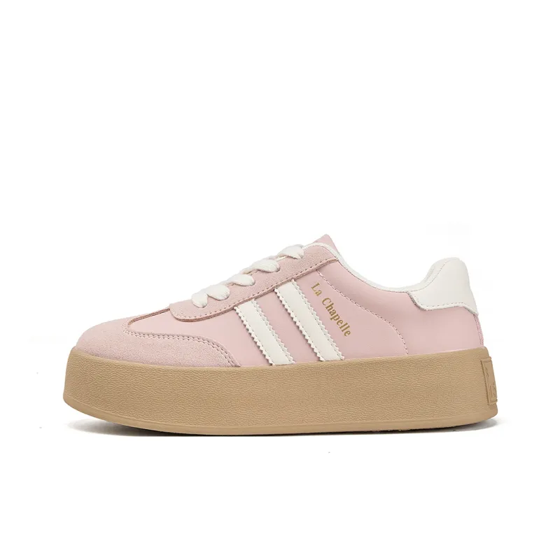 La Chapelle Slip Resistant, Abrasion Resistant, Lightweight, Breathable Low Top Skateboard Shoes Women's Pink-1