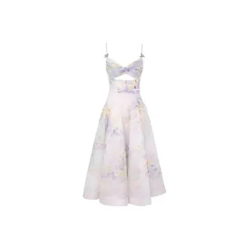 Zimmermann Crush Twist Front Midi Dress