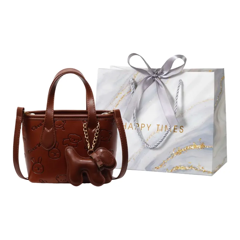 Miss Angel PU Bucket Bag, One Shoulder Handbag Women's Multicolor-16