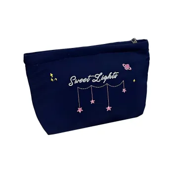Gentle Welcome Embroidery Premium Small Fresh Makeup Bags Canvas Large Capacity