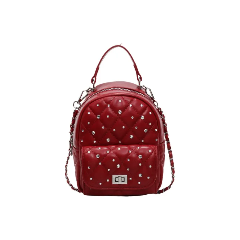 BAODIDAISHU PU Commute Backpack Shopping Travel Backpack Regular Women's White/Black/Red/Yellow/Denim Blue/Pink Purple-12