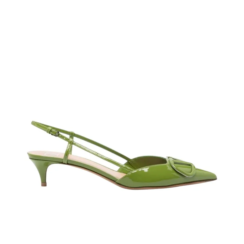 Valentino Vlogo Slim Heel High Heels 5cm Women's Green-1
