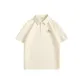 [5A Antibacterial Quick Dry Sun Protection]Light Beige (Geometric Red Beans Chest Logo)