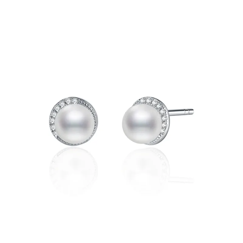 ME LUXE Pearl Stud Earrings, Classic And Versatile Women's-0