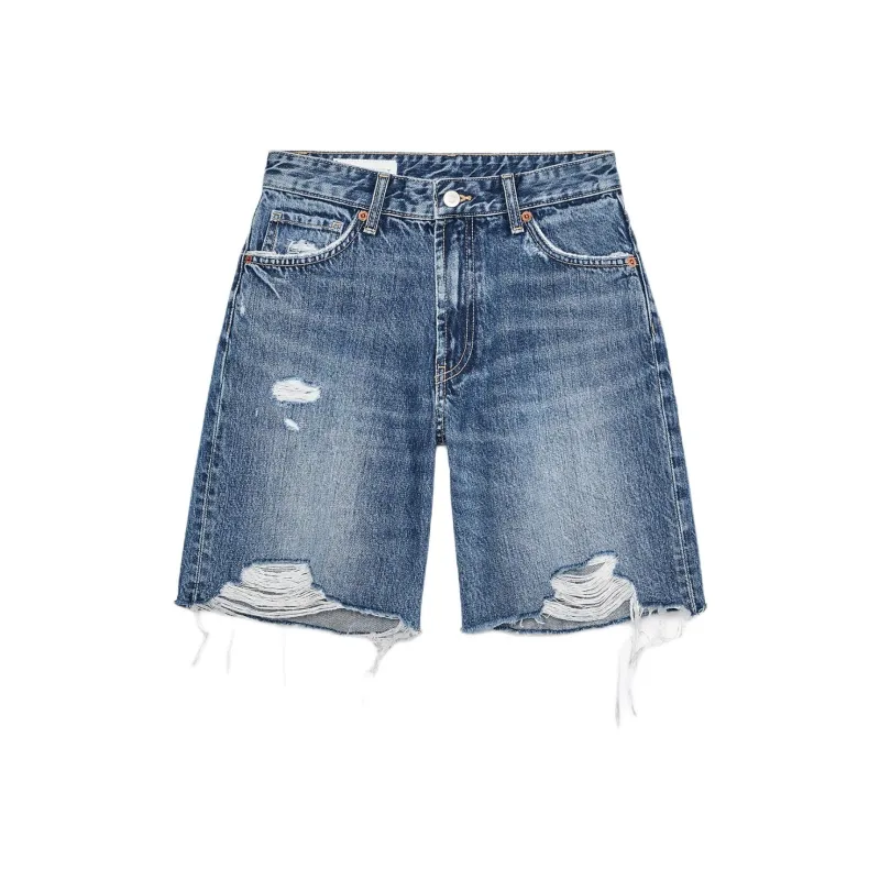 ZARA Trf Denim Shorts Women's Sea Blue-0