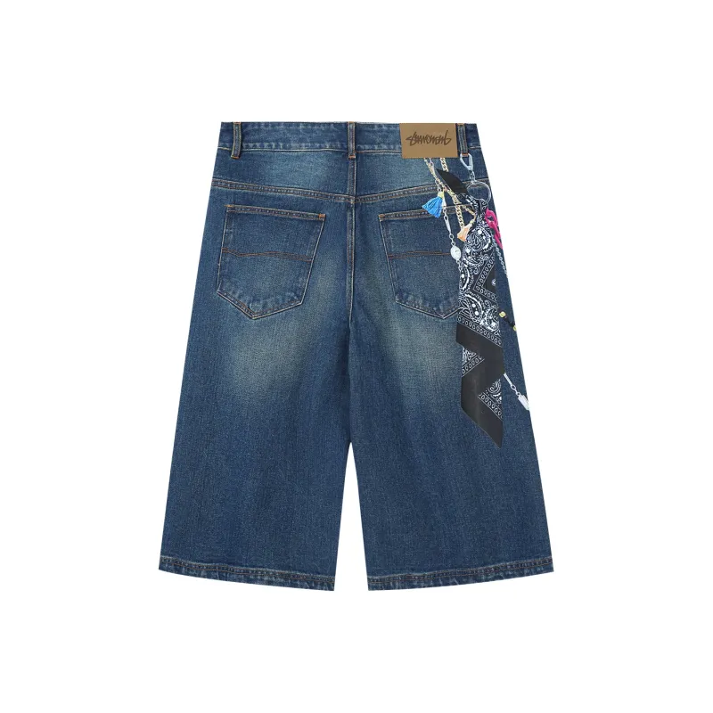 Suamoment Denim Shorts Unisex Blue-1