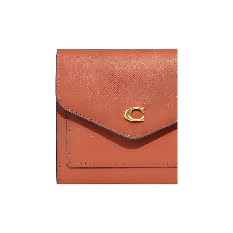 COACH Wyn Leather Wallet Women's Orange-Brown-2