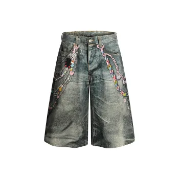 GBXM Denim Shorts Unisex Vintage Blue