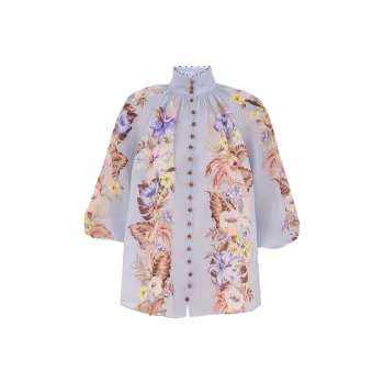 Zimmermann SS25 Summer Swimsuit Collection Shirt Women's Pink Blue