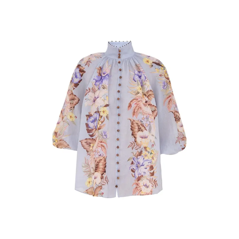 Zimmermann SS25 Summer Swimsuit Collection Shirt Women's Pink Blue-0