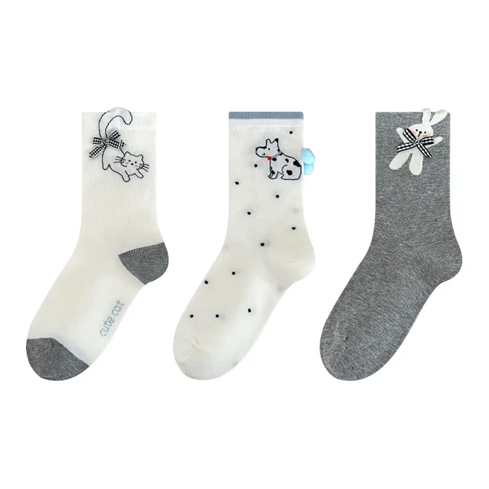 Moremoli Mid Calf Socks Women's 3 Pack-5