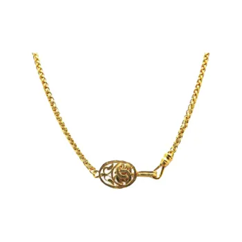 CHANEL 1995 Plated Cc Oval Pendant Necklace Costume Necklace