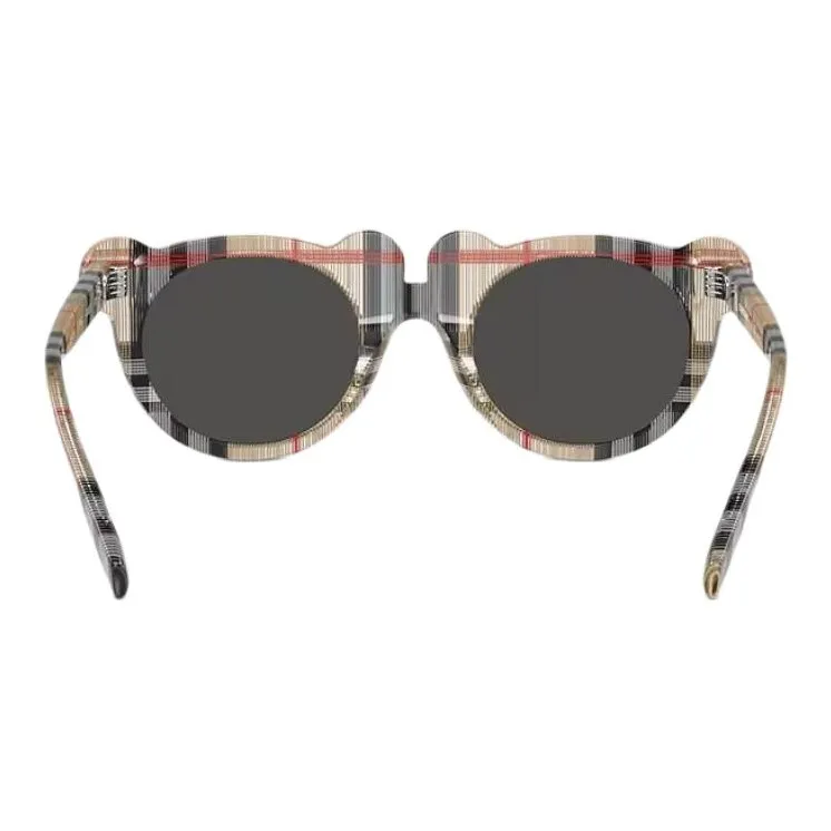 Burberry Oval-frame Checked Sunglasses-4