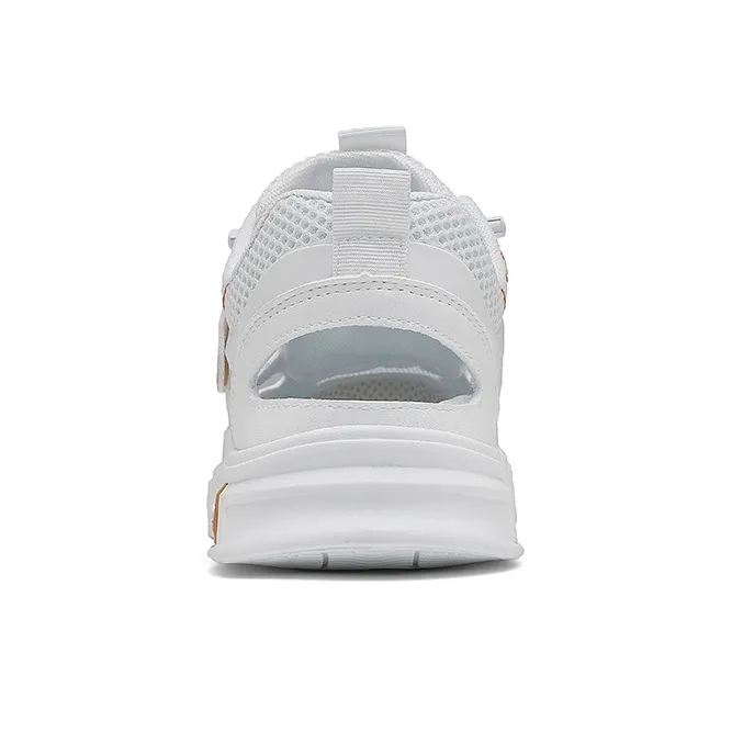 Warrior Wear resistant And Lightweight Low Top Skateboard Shoes Men's White Orange-2
