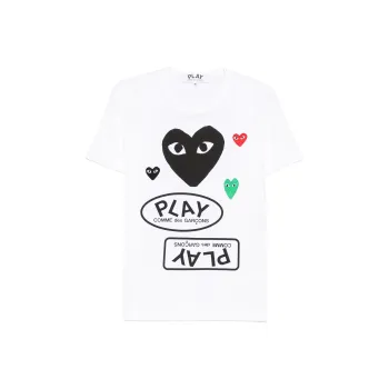 CDG Play T Shirts Unisex White