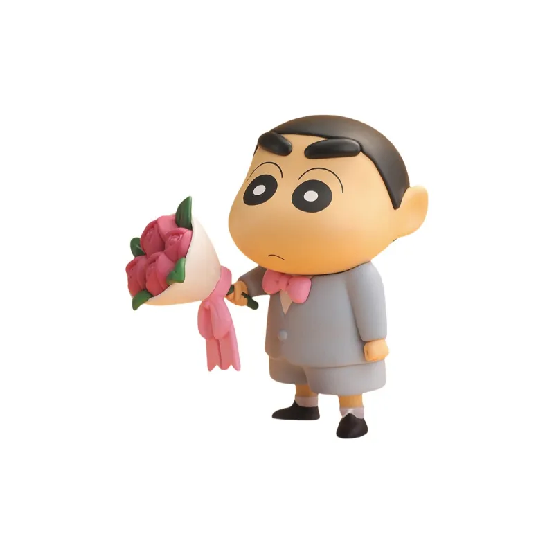 52TOYS Crayon Shin Chan Rose Gentleman Trendy Anime Merchandise Figurines Toy Ornaments Hang Tag Box Approx. 13CM-1