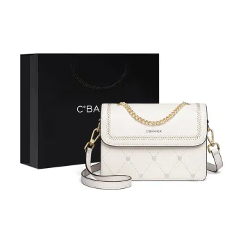 C°BANNER Cow Leather Shoulder Bag Women's Ecru