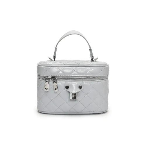 Morellybear PU Box Bag, One Shoulder Handbag Women's Blue/Pink/Silver/Black/White