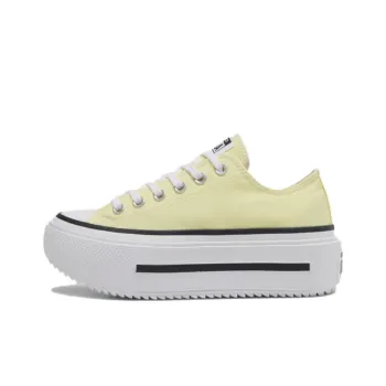Converse Double Stack Anti Slip Wear Resistant Low Top Canvas Shoes Unisex Yellow