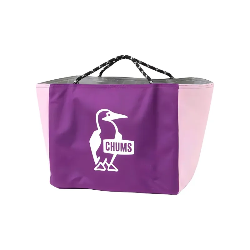CHUMS Cotton And Polyester Blend Handbag Travel Storage Bag L25*W17*H17cm Unisex Pink Multicolor Grape-1