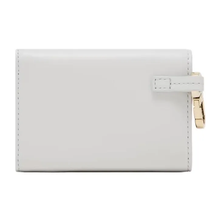 AMANI Cow Leather Trifold Wallet Mini Women's White-1