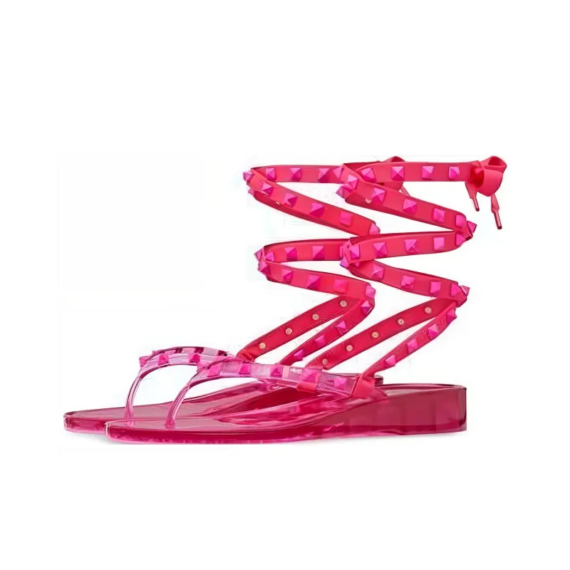 Valentino Rockstud Gladiator Sandals Pink Women's-2