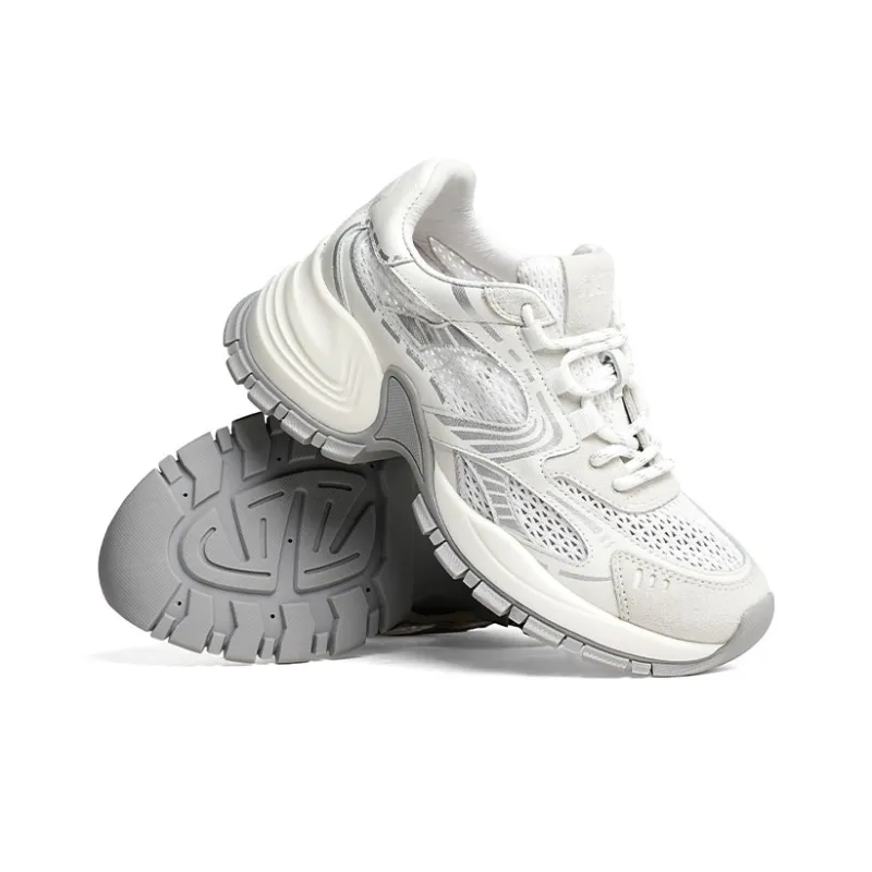 RED DRAGONFLY Height Increasing Abrasion Resistant Slip Resistant Low Top Chunky Sneakers Women's-5