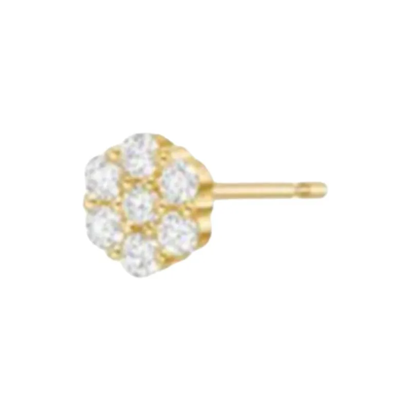 AHKAH Diamond Stud Earrings Unisex Gold-1