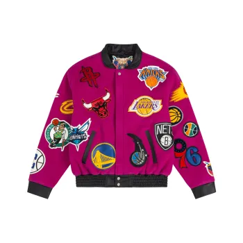 JEFF HAMILTON Nba Collage Wool Bomber Jacket