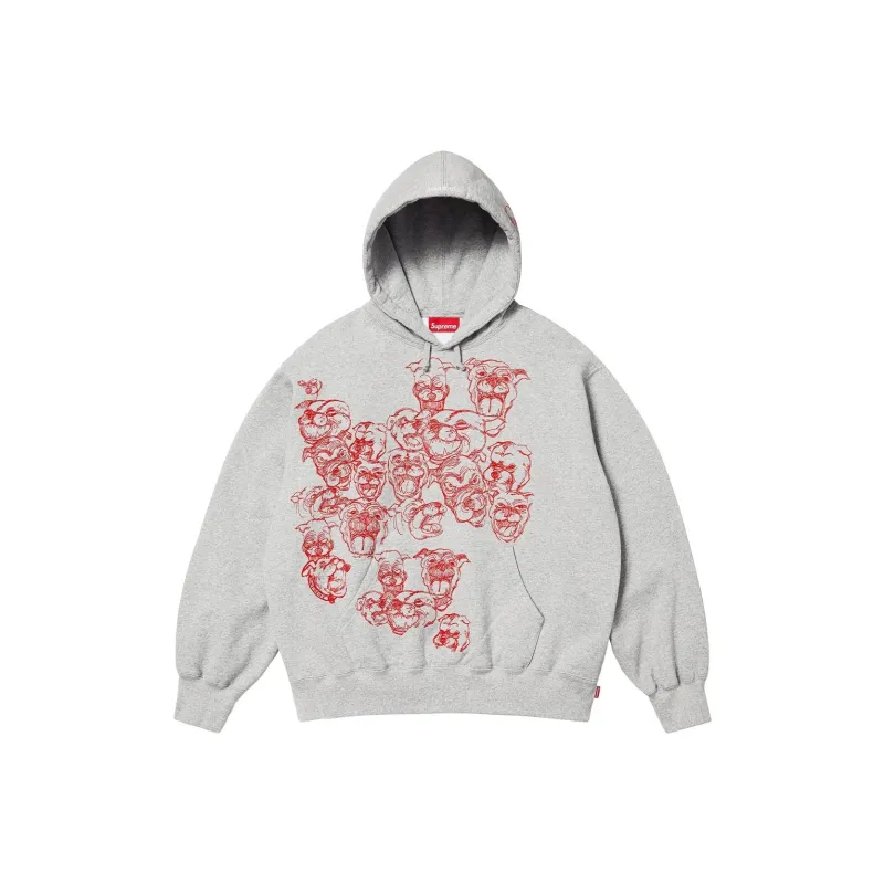 Supreme Pitbulls Embroidered Hooded Sweatshirt-3