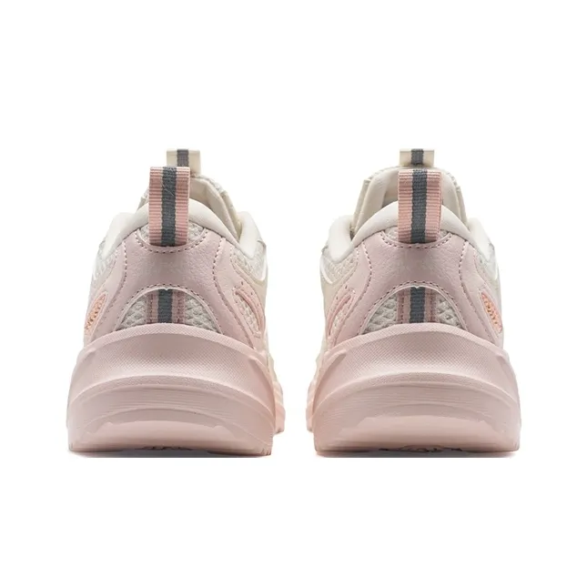 XTEP Wear resistant And Lightweight Low Top Casual Shoes Women's White Sand Gray Light Pink-4