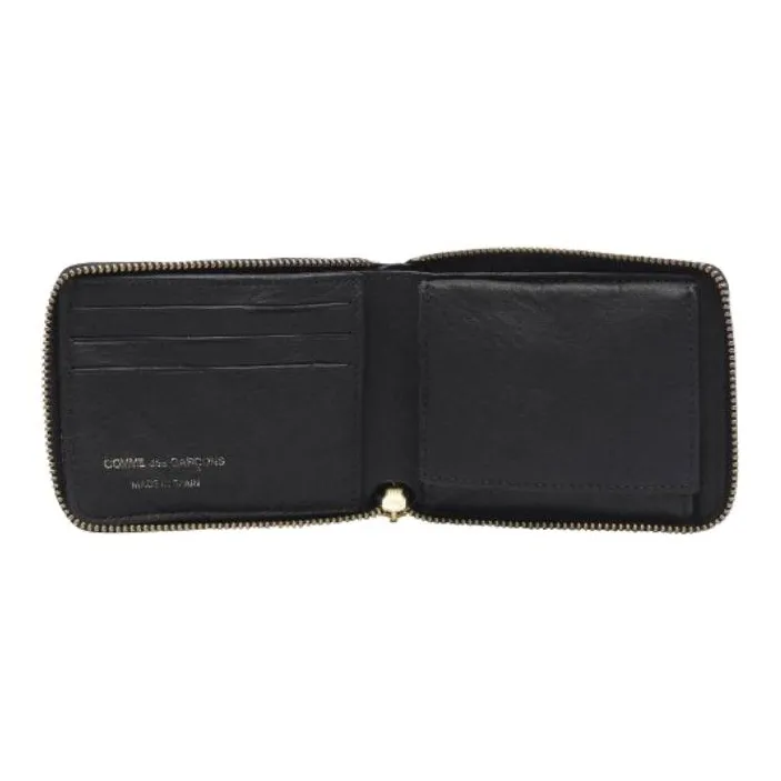 CDG Calfskin Wallet Women's Black-1
